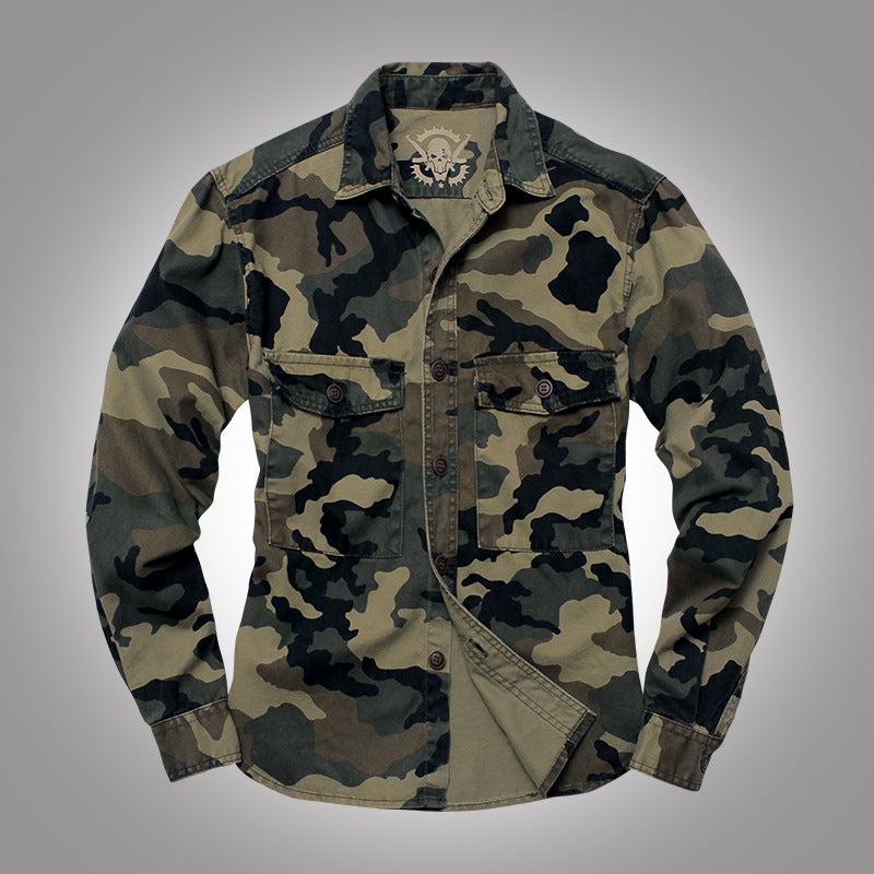 Work shirt long sleeve coat camouflage work uniform military jacket thick twill factory direct camouflage clothing Jungle Camouflage 