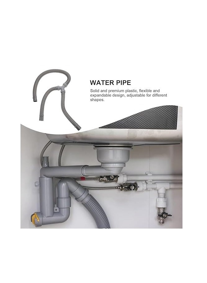 Midwest Drain Pipe PVC Magic Hose with Waste 1-1/2" Double Drain Hose | Flexible Water Drainage Outlet Pipe for Kitchen Sink - Image 3