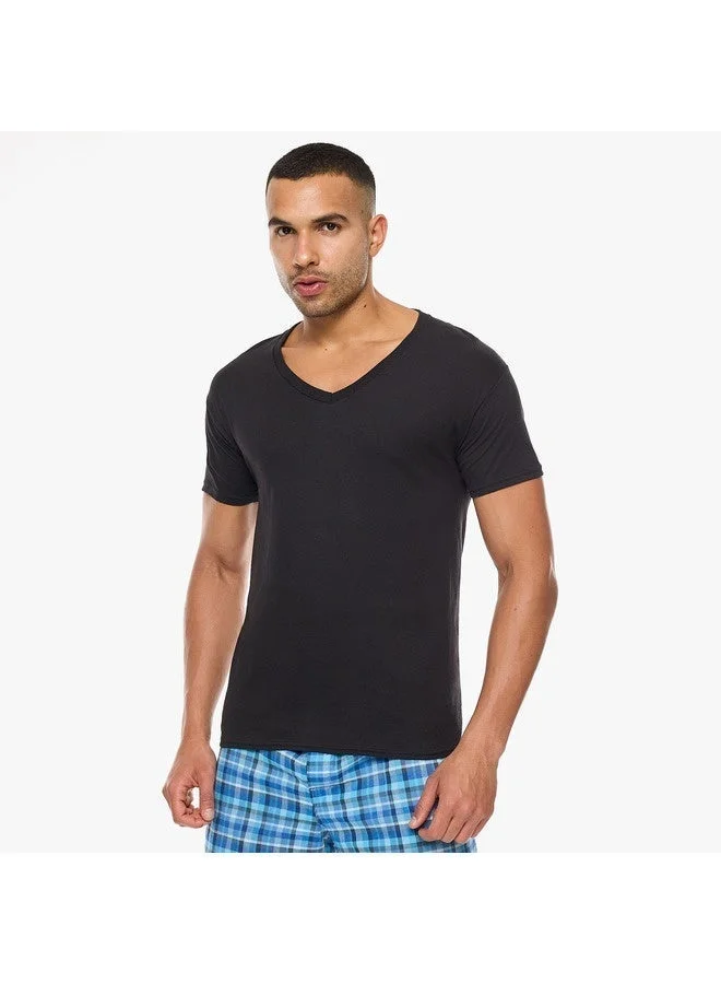 Hanes Hanes Classics Mens Traditional Fit Dyed V Neck TAGLESS Undershirt 3 Pack