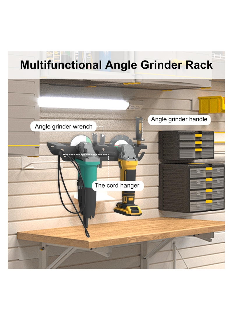 SYOSI Angle Grinder Storage Bracket, Space-Saving Wall Mounted Metal Angle Grinder Holder, Stable Integrally Formed Tool Storage Shelf for Garage, Workshop, Shop Organization, Space Saving  - Image 2