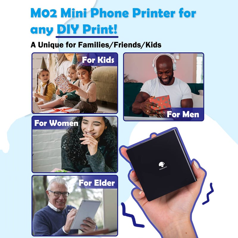 Phomemo M02 Pocket Printer- Mini Bluetooth Wireless Portable Mobile Printer Thermal Printer Compatible with iOS + Android for Learning Assistance, Study Notes, Journal, Fun, Work, - Image 2