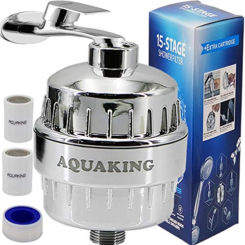 Aquaking Hard Water Shower Head Tap Filter - Vitamin C Softener For Chlorine, Limescale Removal | Bathroom Water Purifier With 2 Replaceable Cartridges 15 Stage SF900 Universal Hair Fall Solution - Image 1