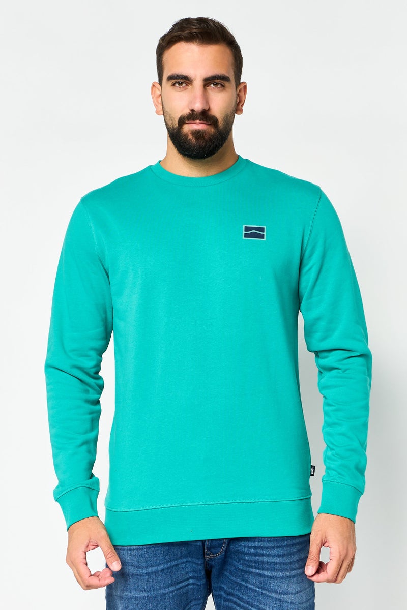 VANS Men Sportswear Fit Long Sleeve Outdoor Sweatshirt, Teal Green - Image 1