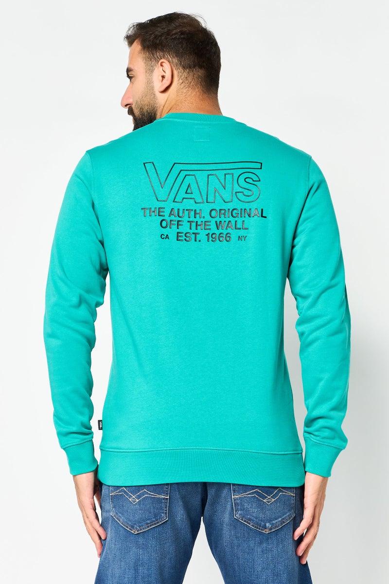 VANS Men Sportswear Fit Long Sleeve Outdoor Sweatshirt, Teal Green - Image 3