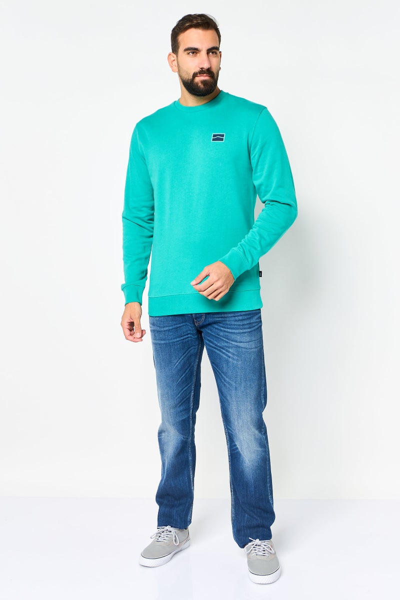 VANS Men Sportswear Fit Long Sleeve Outdoor Sweatshirt, Teal Green - Image 2