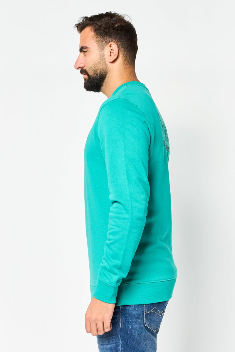 VANS Men Sportswear Fit Long Sleeve Outdoor Sweatshirt, Teal Green - Image 4