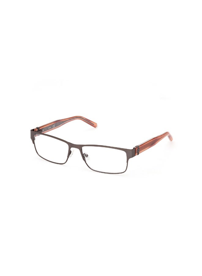GUESS Gu50082 Rectangular Metal Frames For Men Size 56, Matte Dark Ruthenium - Image 1