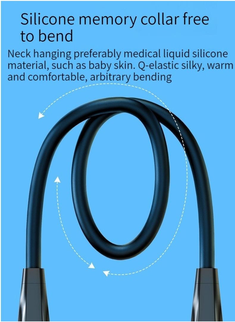 GELESE GELESE in-ear Bluetooth headset wireless neck-mounted sports running neck-mounted headset black  - Image 4