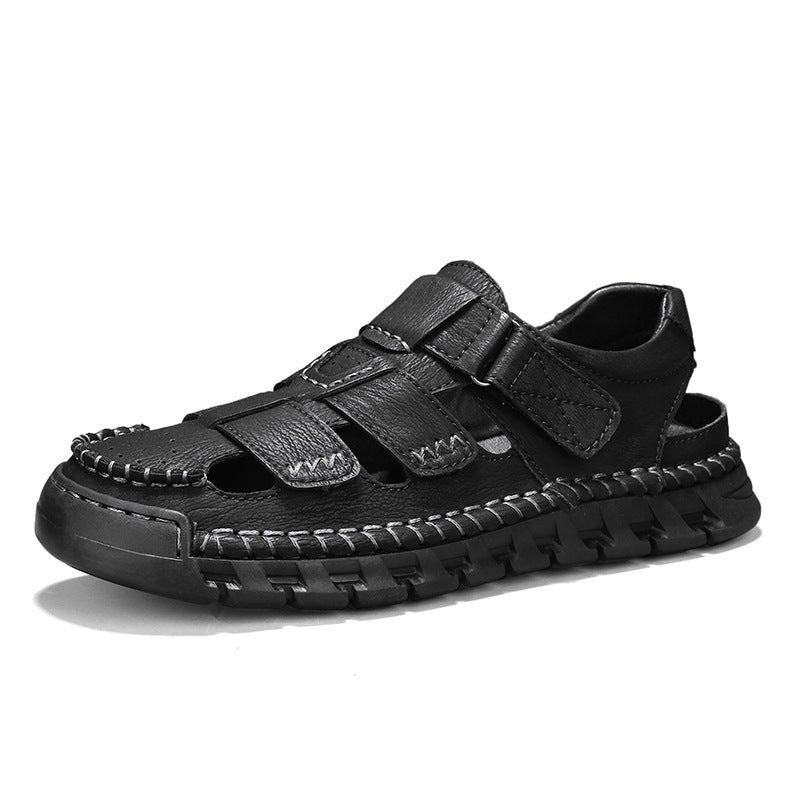 Summer Men'S Sandals Non-Slip Anti-Odor Leather Sandals Men'S Dad Large Size Beach Shoes - Image 1