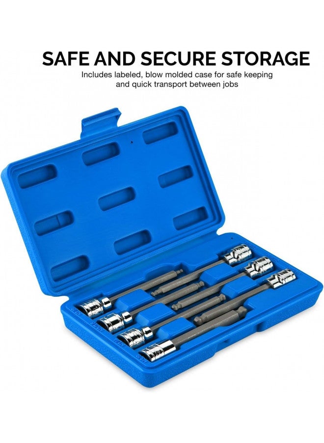 Neiko Neiko 10072A 3/8-Inch Drive Extra Long Allen Hex Bit Socket Set, SAE, 1/8-Inch - 3/8-Inch | S2 and Cr-V Steel, 7-Piece Set  - Image 5