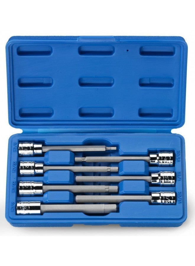 Neiko Neiko 10072A 3/8-Inch Drive Extra Long Allen Hex Bit Socket Set, SAE, 1/8-Inch - 3/8-Inch | S2 and Cr-V Steel, 7-Piece Set  - Image 1