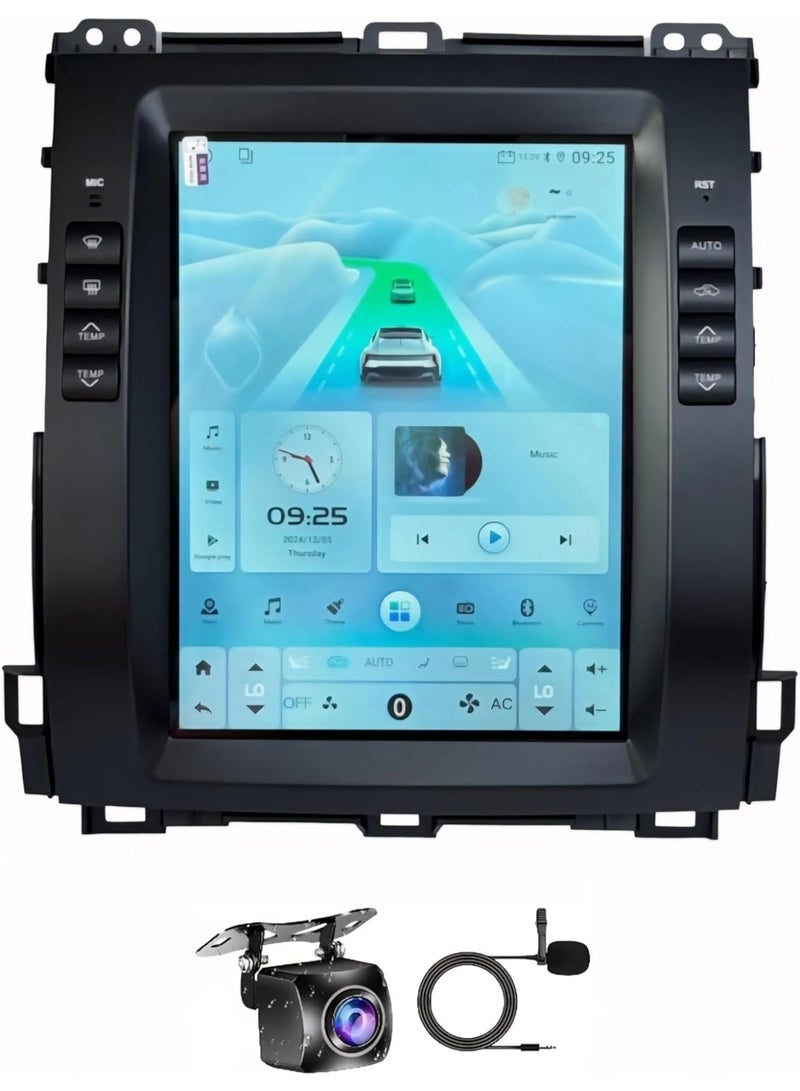 Vierex 11.4-Inch Prado Car Stereo Screen for Toyota Prado 2002–2009, Wireless Apple CarPlay & Android Auto, Compatible with Lexus GX470, DSP Audio, GPS Navigation, T100 Processor, AHD Reverse Camera Included - Image 1