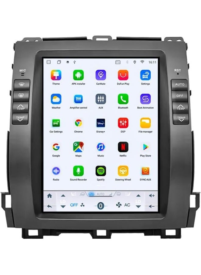 Vierex 11.4-Inch Prado Car Stereo Screen for Toyota Prado 2002–2009, Wireless Apple CarPlay & Android Auto, Compatible with Lexus GX470, DSP Audio, GPS Navigation, T100 Processor, AHD Reverse Camera Included - Image 3