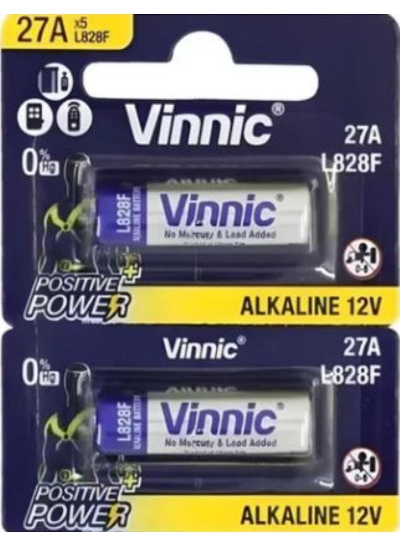 بطاريتان قلويتان Vinnic 27A (طراز L828F) بجهد 12 فولت