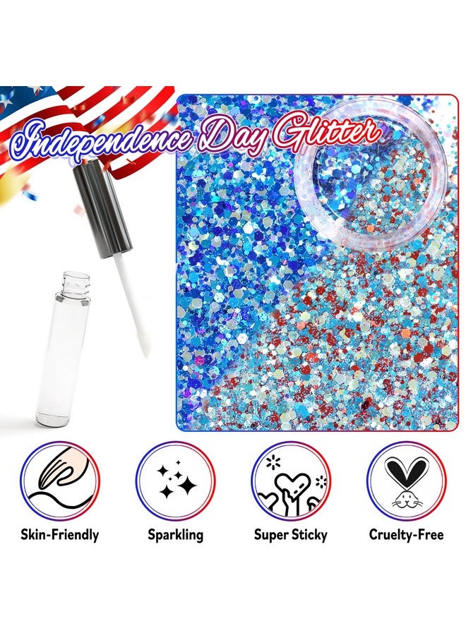 Independence Day Body Glitter 2 Jars Red Blue White Chunky Sequins With Glue Women Eyeshadow 4Th Of July Face Paint Festival Rave Outfit Hair Accessories Party Costumes Submarine Coral - pzsku/ZF4F7FCB57944E391C838Z/45/_/1694504773/01b3382a-4aa1-457d-8135-908ec66d08fc