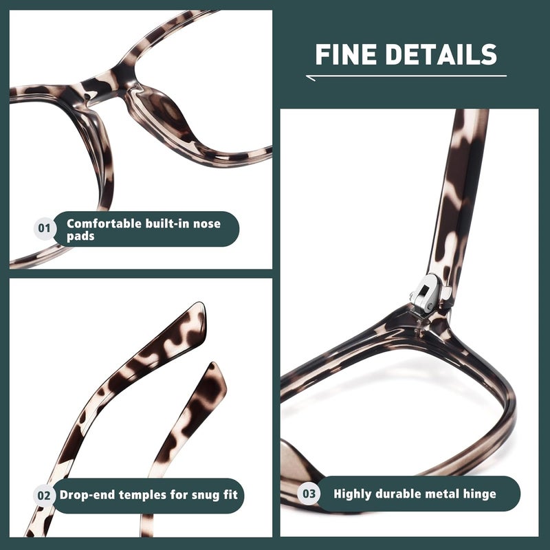 WOWSUN Unisex Stylish Nerd Non-prescription Glasses, Clear Lens Eyeglasses Frames, Fake Glasses - Image 3