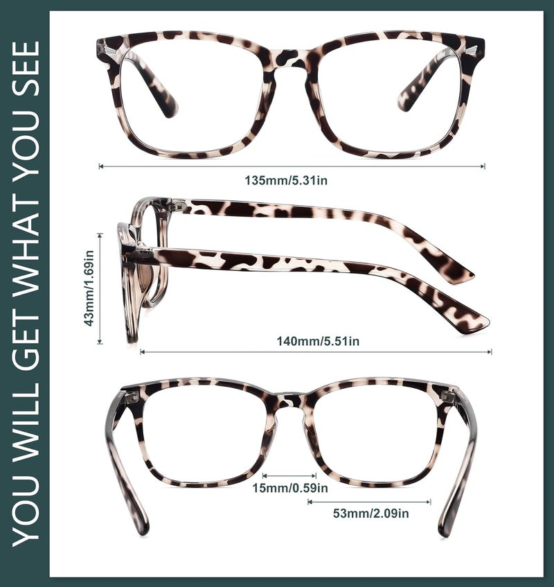 WOWSUN Unisex Stylish Nerd Non-prescription Glasses, Clear Lens Eyeglasses Frames, Fake Glasses - Image 5