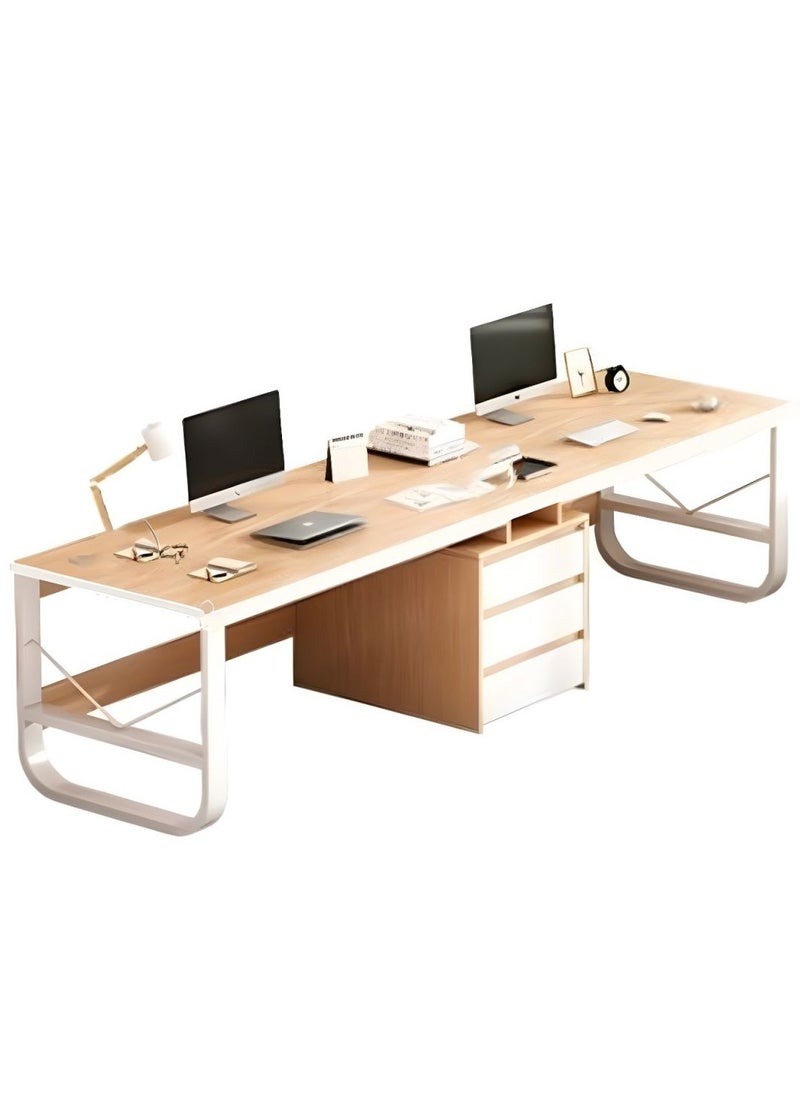 DubaiGallery - 2 Person Home Office Table Writing Desk Workstation With Shelf 3 Drawer - Image 1
