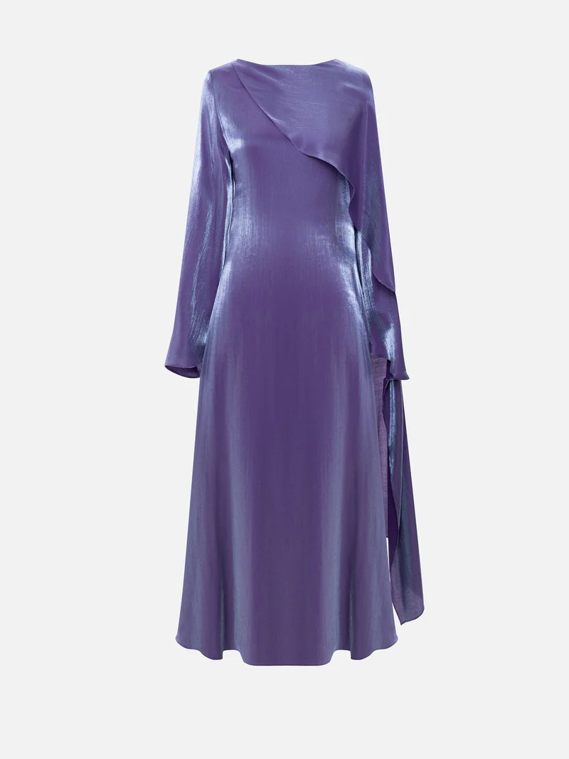 ليتشي فستان ماكسي محكم مع عباءة بكتف واحد