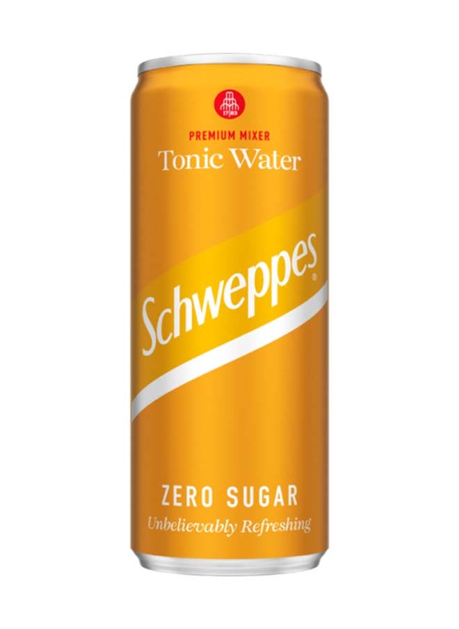 Schweppes Tonic Water Zero Sugar Carbonated Drink Can 250ml  - Image 1
