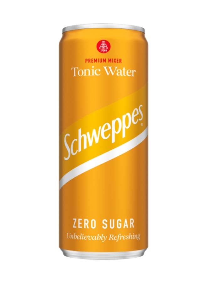 Schweppes Tonic Water Zero Sugar Carbonated Drink Can 253ml - Image 1