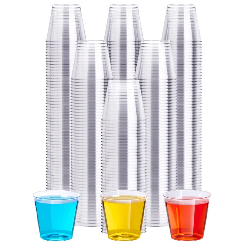 JOLLY PARTY 1 OZ 500 Pack Plastic Shot Glasses  Disposable Cups  1 Ounce Tasting Cups Party Cups Perfect for Whiskey  Wine Tasting  Food Samples  and Parties - Image 1