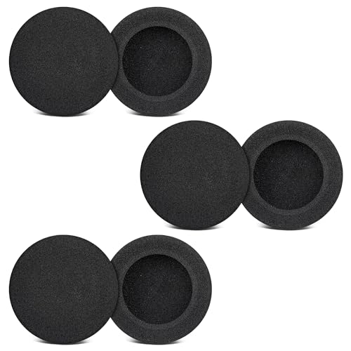 Sounce Headphone Cushion (50mm / 5cm) – 5mm Thick Replacement Earpads Foam Covers for On-Ear Headphones High-Density Soft Sponge Ear Cushions for Comfortable Listening (6 Pcs / 3 Pairs, Black) - Image 1