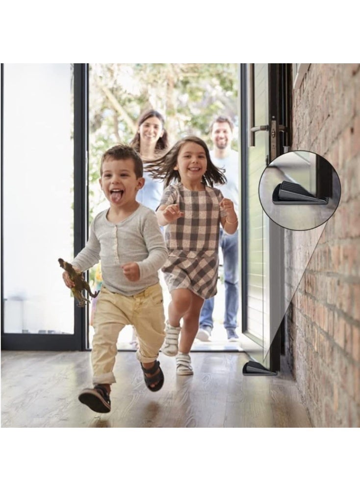 مجموعة من 4 سدادات أبواب بلاستيكية متينة - سدادات أبواب مانعة للانزلاق لجميع أنواع الأبواب - مثبتات أبواب عملية وسهلة الاستخدام للمنزل والمكتب وغرفة النوم والفصل الدراسي - Image 5