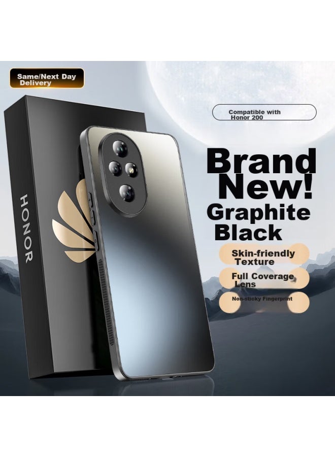 Hotfire Phone Case For Honor 200, Honor 200 Protective Cover, Frosted Full Coverage Ultra-thin Shockproof Anti-fingerprint Personalized - Graphite Black - Image 1