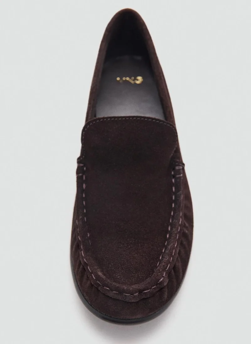 MANGO  Gathered suede moccasins for Women | Best Price UAE