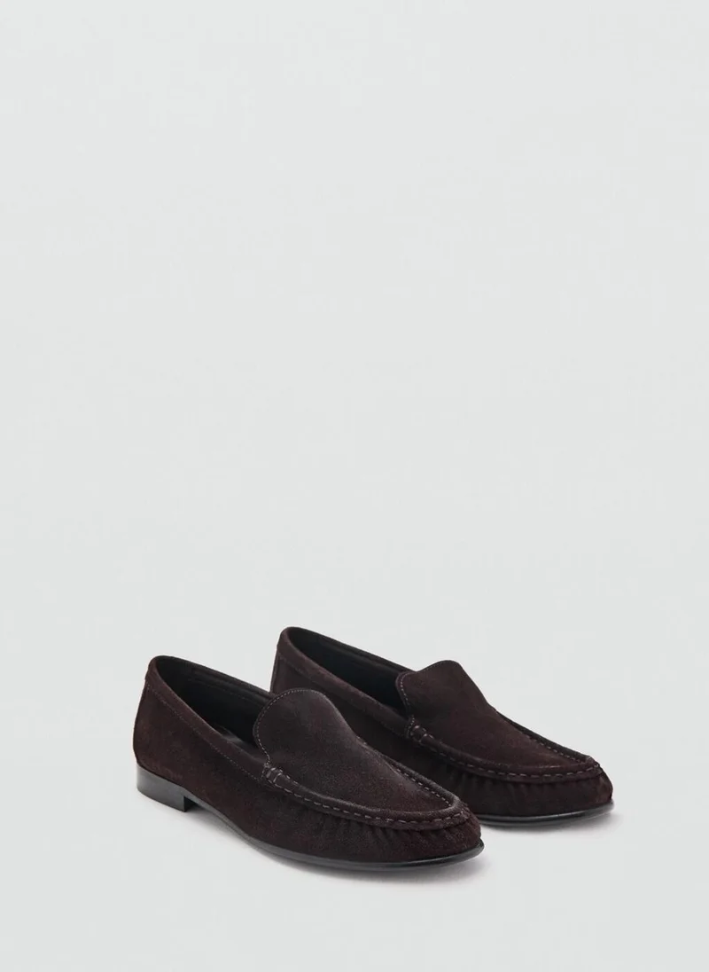 مانجو Gathered suede moccasins
