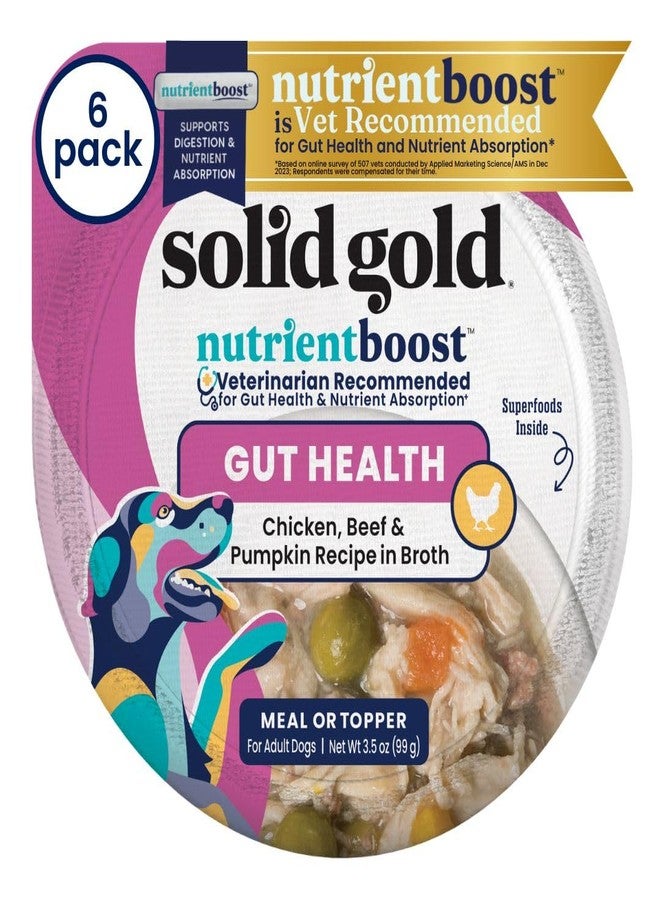 Solid Gold Wet Dog Food Topper & Meal Cups - W/Chicken, Beef & Pumpkin for Sensitive Stomachs, Gut Health & Digestive System Support - for Adult & Senior Small Breed & Large Breed Dogs - 3.5oz/6 Pack - Image 1