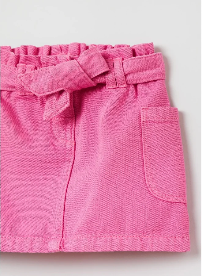 Ovs Denim skirt with belt and pockets