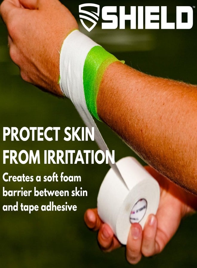 شيلد ضمادة رياضية داخلية من شيلد | عبوة كبيرة تحتوي على 48 لفة من الشريط اللاصق الرياضي الجاهز للارتداء، ربطة شعر، عصابة رأس، صنع في الولايات المتحدة الأمريكية، شريط لاصق رياضي جاهز للارتداء، 2.75 بوصة × 30 ياردة، حاجز رغوي، مرن، يسمح بمرور الهواء (أسود) - Image 3