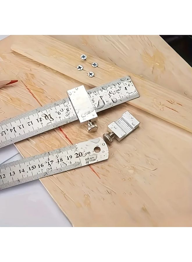 3 قطع مجموعة مساطر من الفولاذ المقاوم للصدأ 11 81 بوصة مسطرة معدنية للقياس اليدوي - Image 3