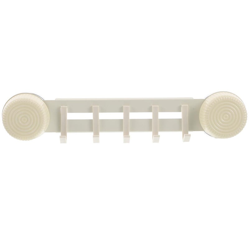 Milk Yellow Heavy Duty Suction Cup Hooks 5 Hook Wall Mount Rack for Kitchen Bathroom Towels Clothes - Image 2