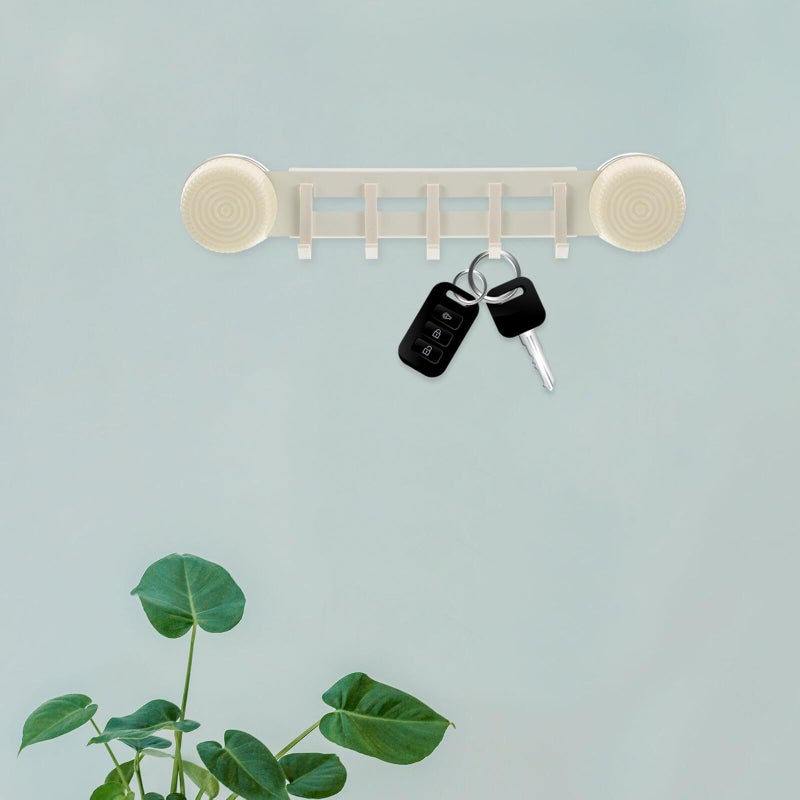 Milk Yellow Heavy Duty Suction Cup Hooks 5 Hook Wall Mount Rack for Kitchen Bathroom Towels Clothes - Image 5