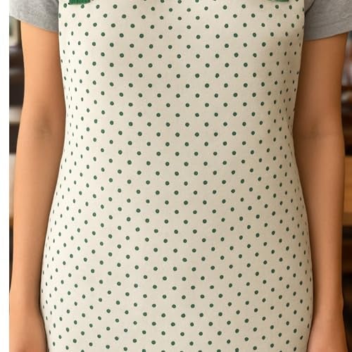 RUSTIQUE LINENS :Dotty |100% Cotton Unisex Apron - Adjustable Neck Straps, Vibrant Print, Reinforced Stitching, Multipurpose & Deep Pocket - for Cooking,Catering,Gardening,Painting- Printed Aprons - Image 3