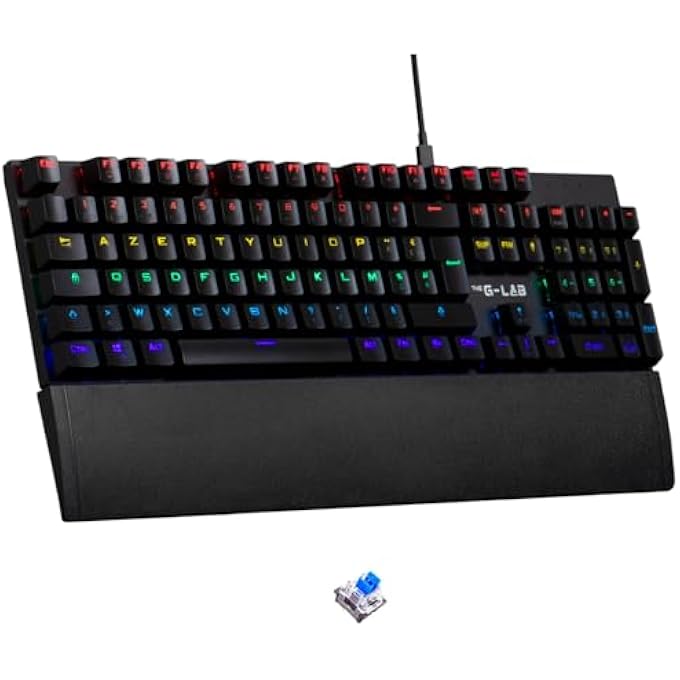 THE G-LAB KEYZ CARBON EX SPANISH MECHANICAL KEYBOARD QWERTY WITH BLUE SWITCHES GAMING KEYBOARD HIGH RESPONSE 16 BACKLIGHT MODES FAST RESPONSE TOTAL ANTI-GHOSTING PC PS4 - Image 1