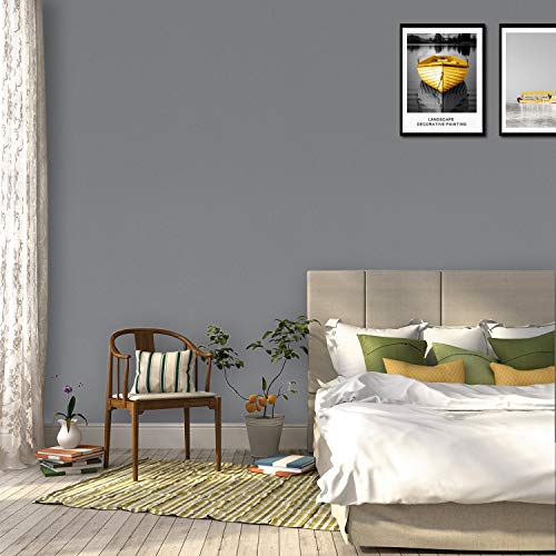 Mecpar 15.7" x 118" Solid Grey Wallpaper Grey Contact Paper Self-Adhesive Grey Peel and Stick Wallpaper Matte Grey Textured Vinyl Film Removable Thicken Paper for Wall Countertop Cabinet Wardrobe - Image 2