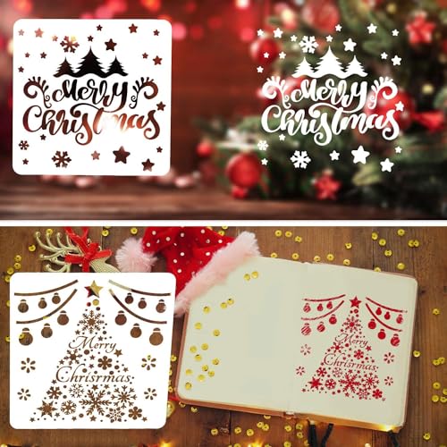Leesgel 10 Styles Christmas Stencils for Painting, Drawing, Spraying & Crafts - Image 5