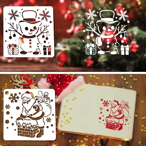 Leesgel 10 Styles Christmas Stencils for Painting, Drawing, Spraying & Crafts - Image 4