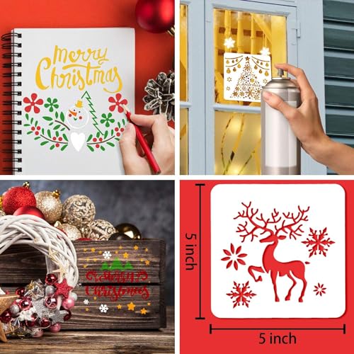 Leesgel 10 Styles Christmas Stencils for Painting, Drawing, Spraying & Crafts - Image 2