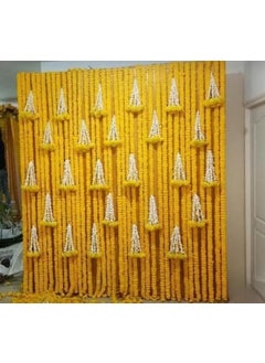 SP SELLPLUS Sellplus Backdrop Setup for Mehndi haldi Marrige Pooja ganpati Home Decoration Combo of Marigold Strings Set 19  - Image 1