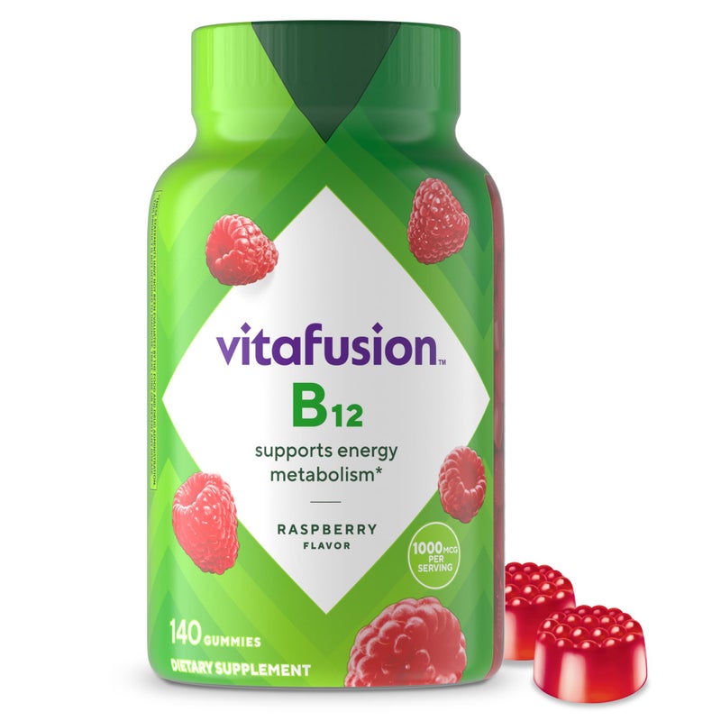 vitafusion Vitamin B12 Gummy Vitamins for Energy Metabolism Support Raspberry Flavored Americas Number 1 Gummy Vitamin Brand 70 Day Supply 140 Count