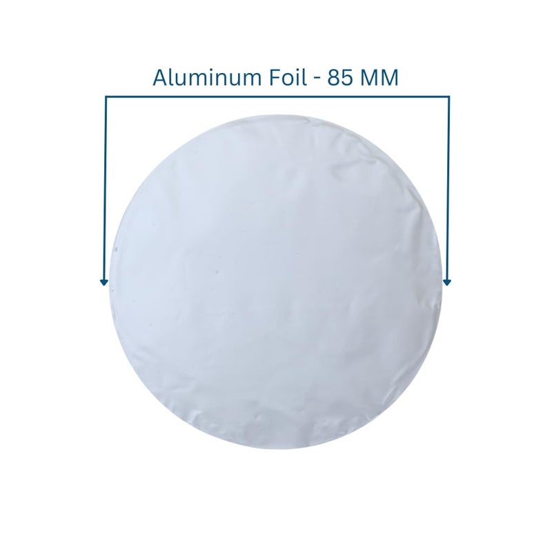 Smartpack رقائق الألمنيوم لتعبئة برطمانات بلاستيكية من HDPE (بدون شفاف) | ختم، تعبئة زجاجات، رقائق فضية | بطانة ختم قطعة واحدة | الحجم 85 مم مع 1000 قطعة - Image 2