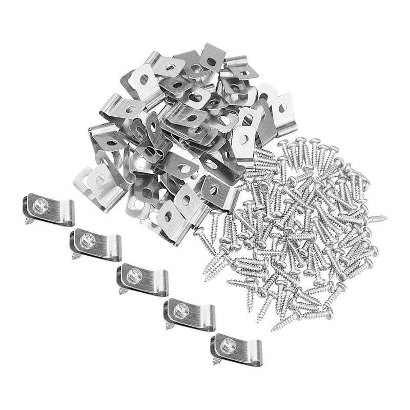 100pcs Aluminum Wire Cage Clips with Screws for Livestock Fence Fastening, Sturdy Wire Fence Clips for Farm and Garden Agricultural Fencing - Image 1