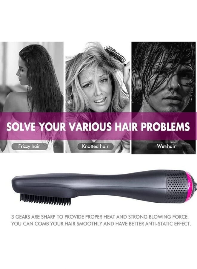 PROMASS 3 In 1 Professional Hair Brush Negative Ion Blow Dryer Straightening Brush Hot Air Styling Comb - Image 2