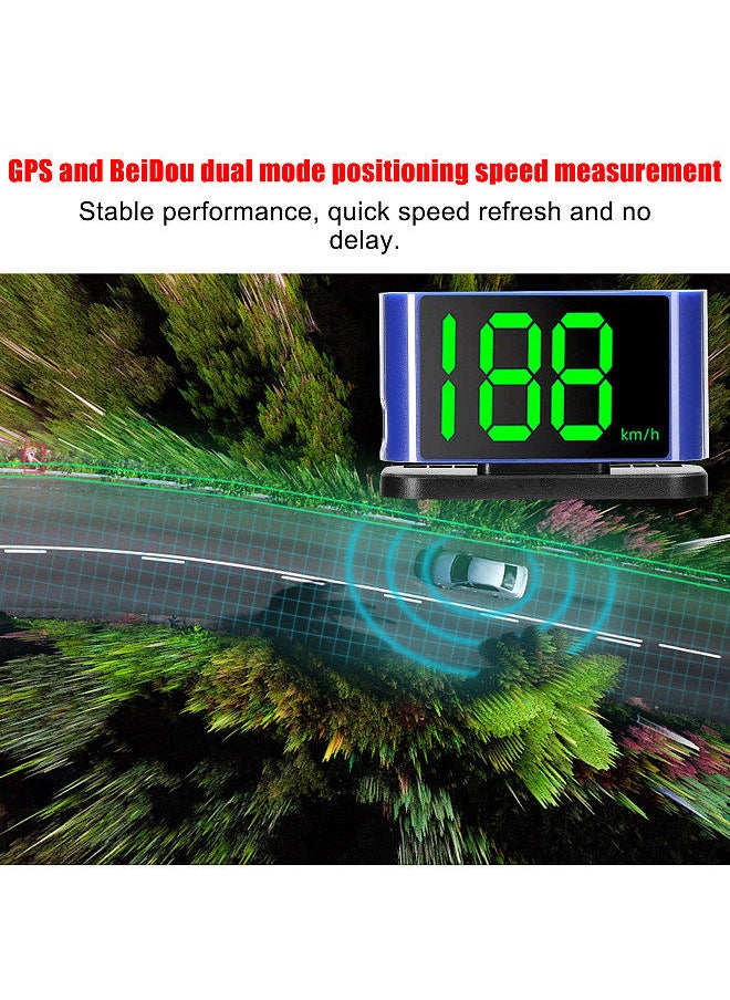 Generic - Car HUD Headup Display GPS Digital Speedometer with LED Large Font Display Phone Number Display Area for Car Truck SUV Motorcycle - Image 1