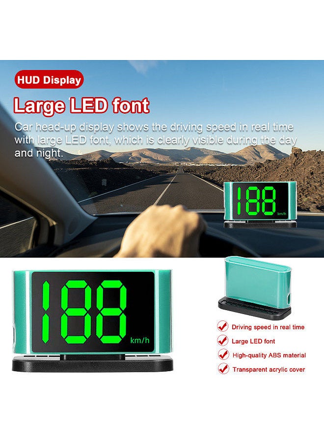 Generic - Car HUD Headup Display GPS Digital Speedometer with LED Large Font Display Phone Number Display Area for Car Truck SUV Motorcycle - Image 1